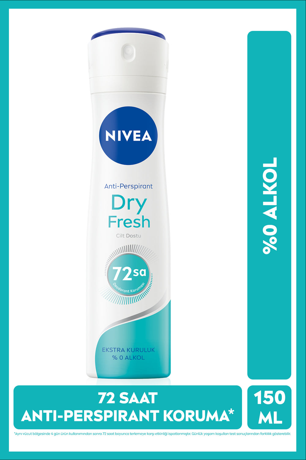 Nivea Women's Spray Deodorant Dry Fresh 150ml, 72 Hours Anti-Sweat and Anti-Sweat Odor, Alcohol-Free, Extra Dry