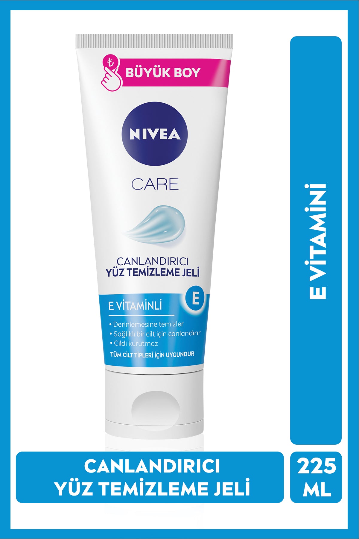 Nivea Revitalizing Facial Cleansing Gel 225ml, Vitamin E, Moisturizing Effect, All Skin Types, Advantageous Size