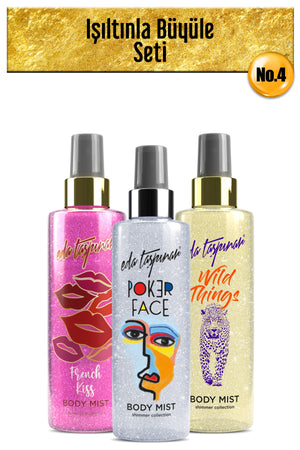 Enchant with Sparkle Seti.no.4 French Kiss & Wild Things & Poker Face Glitter Body Mist 200 Ml.