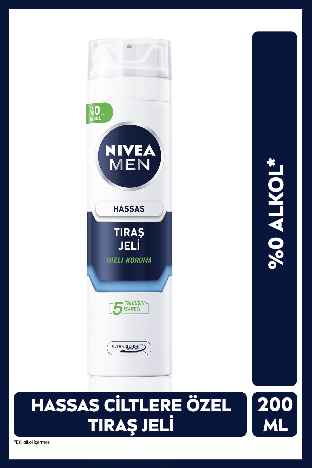 Nivea MEN Men's Sensitive Protection Shaving Gel 200ml, Special for Sensitive Skin, Prevents Burning, Redness, Drying