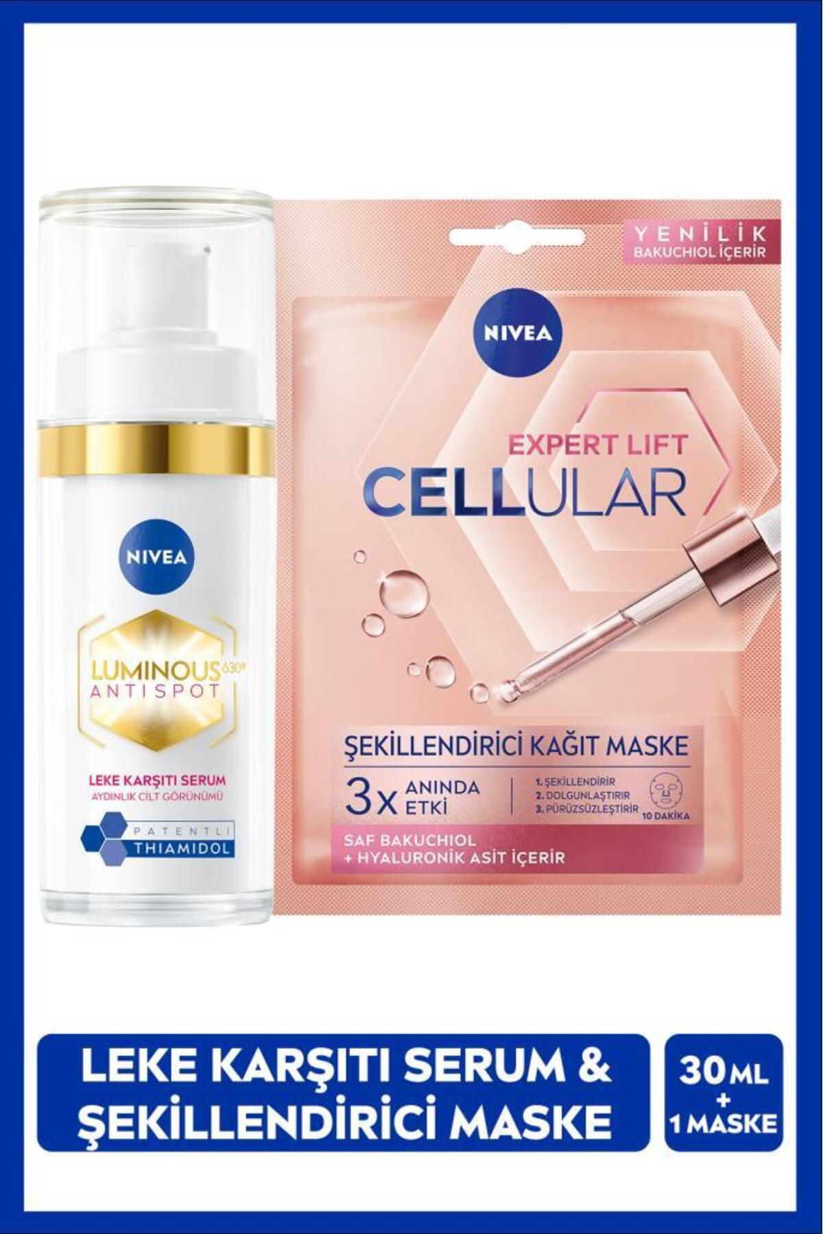 Nivea Luminous630 Thiamidol Effective Anti-Blemish Serum 30ml and Cellular Expert Lift Sculpting Mask