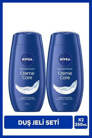 Nivea Creme Care Bath and Shower Gel 250ml, Vitamin C & E, Moisturizer, X2 Pieces, Smooth Skin