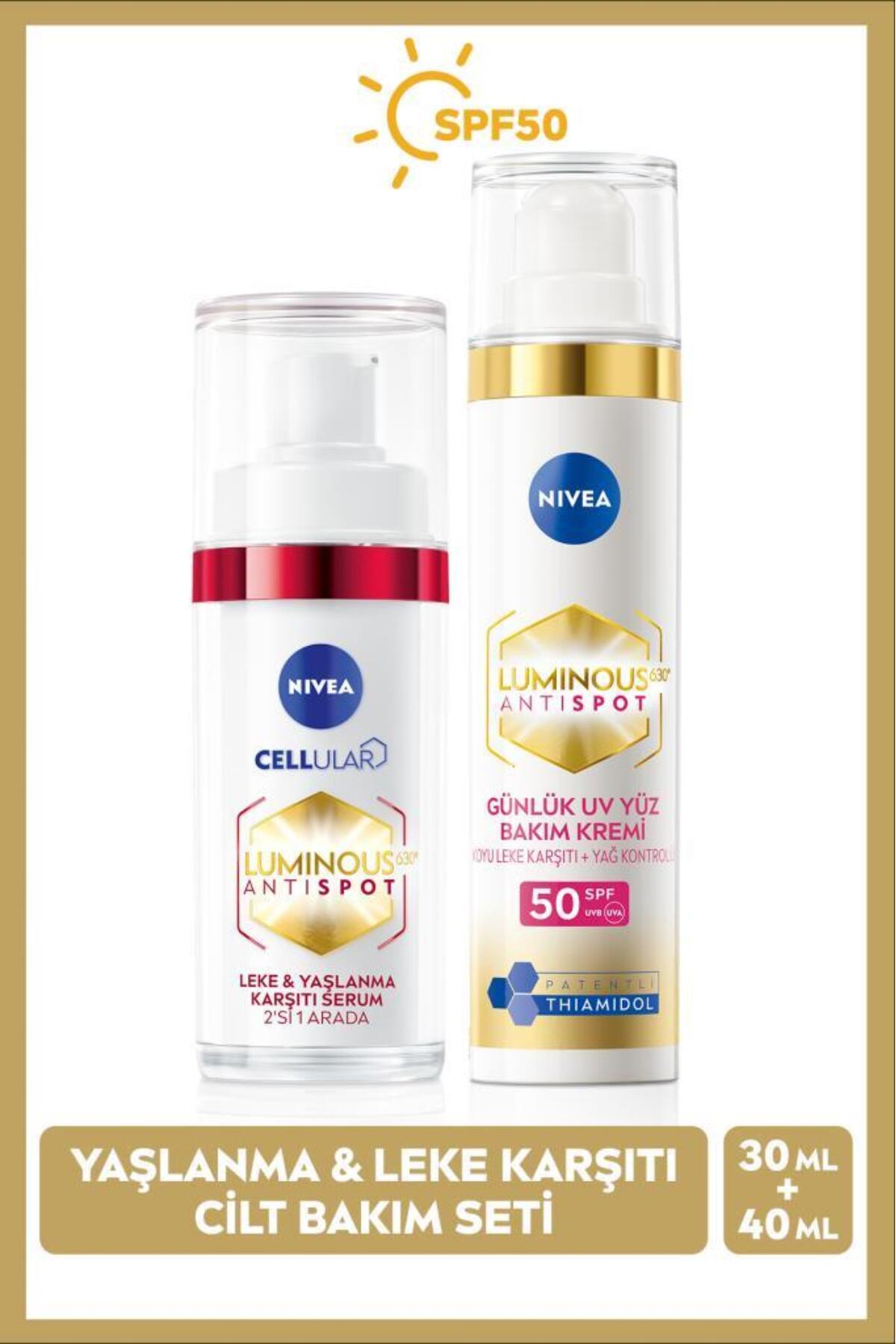 Nivea SPF50 Luminous630 Thiamidol Anti-Blemish Sunscreen Cream 40ml And Anti-Aging Serum 30ml
