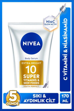 Nivea Super10 Serum Effective Body Lotion SPF15 170 ml, Brightening, Firming, Moisturizing, Vitamin C