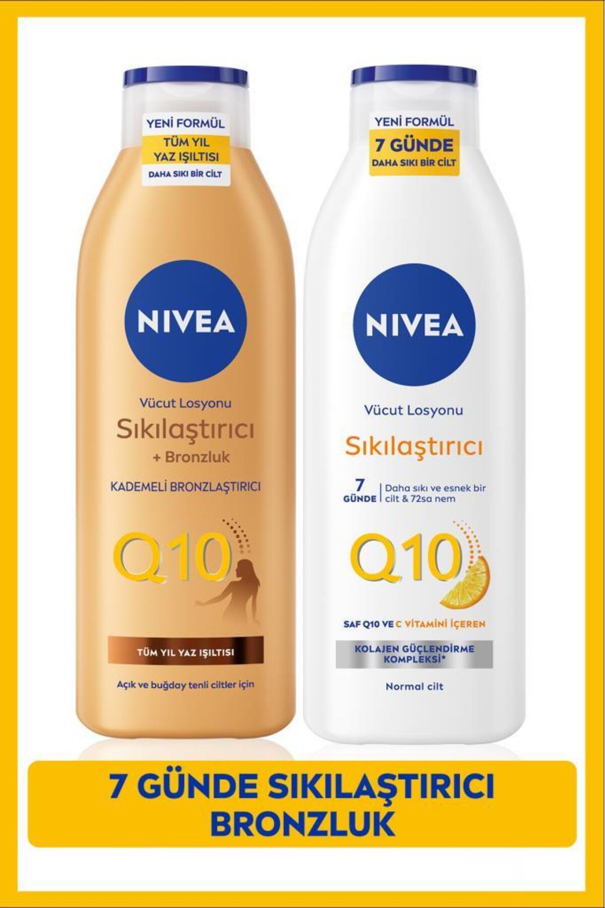 Nivea Q10 7 Days Firming Body Lotion 250ml And Bronzing Lotion 250ml, Moisturizing