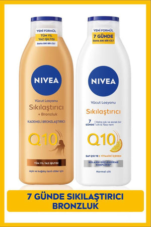 Nivea Q10 7 Days Firming Body Lotion 250ml And Bronzing Lotion 250ml, Moisturizing