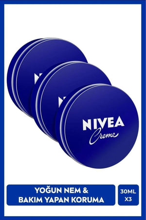 Nivea Moisturizing Creme 30ml, Intense Moisturizer, Eucerit, Soft Skin, Hand Face Body, X3 Pieces
