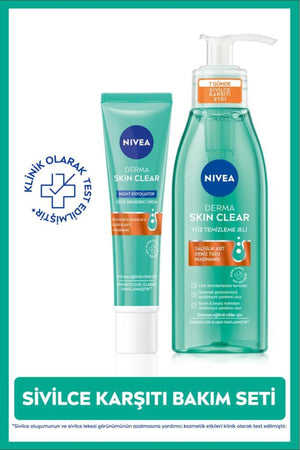 Nivea Derma Skin Clear Anti Facial Cleansing Gel 150ml and Night Purifying Cream 40ml, Niacinamide