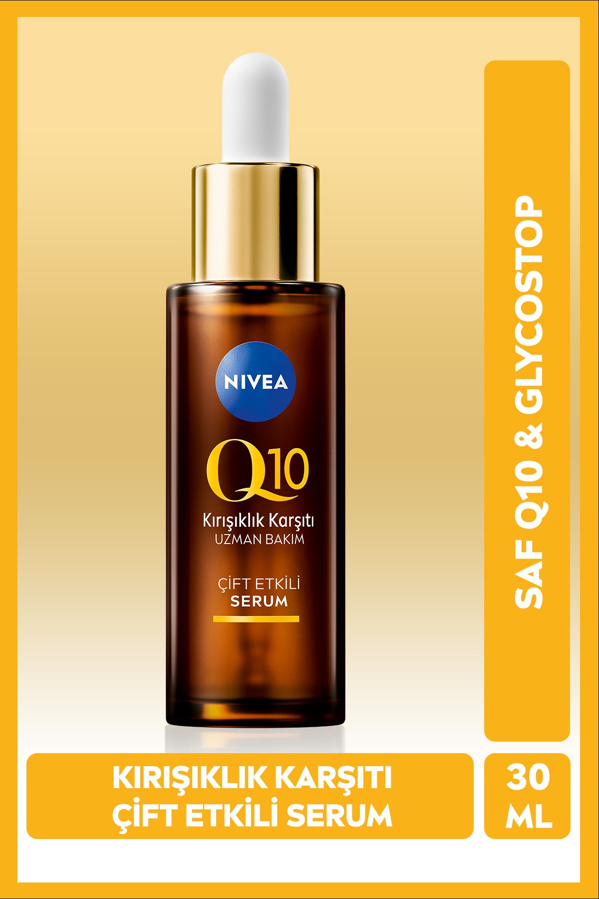 Nivea Q10 Anti-Wrinkle Double Effect Skin Serum 30ml, Pure Q10, Sugar-Induced Anti-Wrinkle