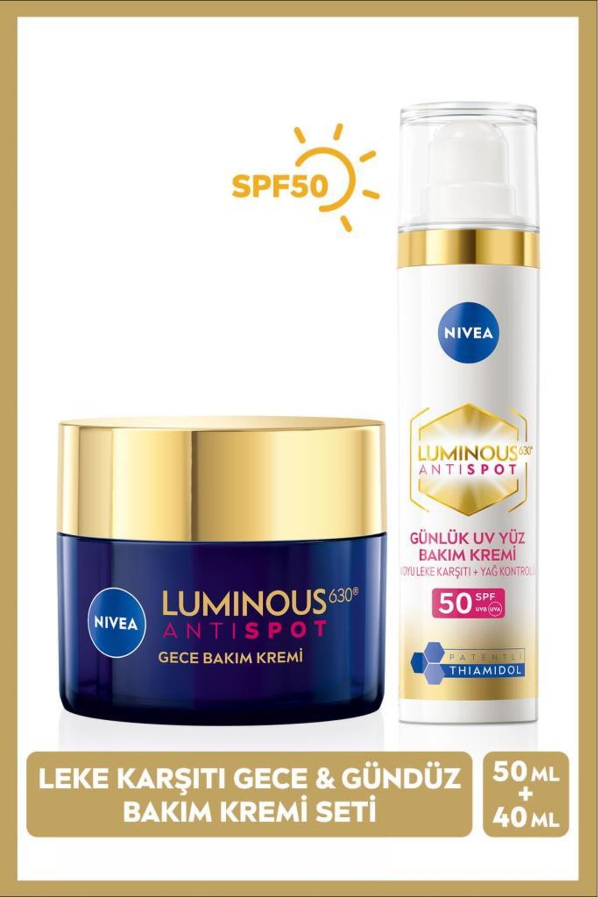 Nivea Luminous630 Thiamidol Effective Anti-Blemish Day Face Cream 40ml, SPF50 and Night Face Care Cream 50ml