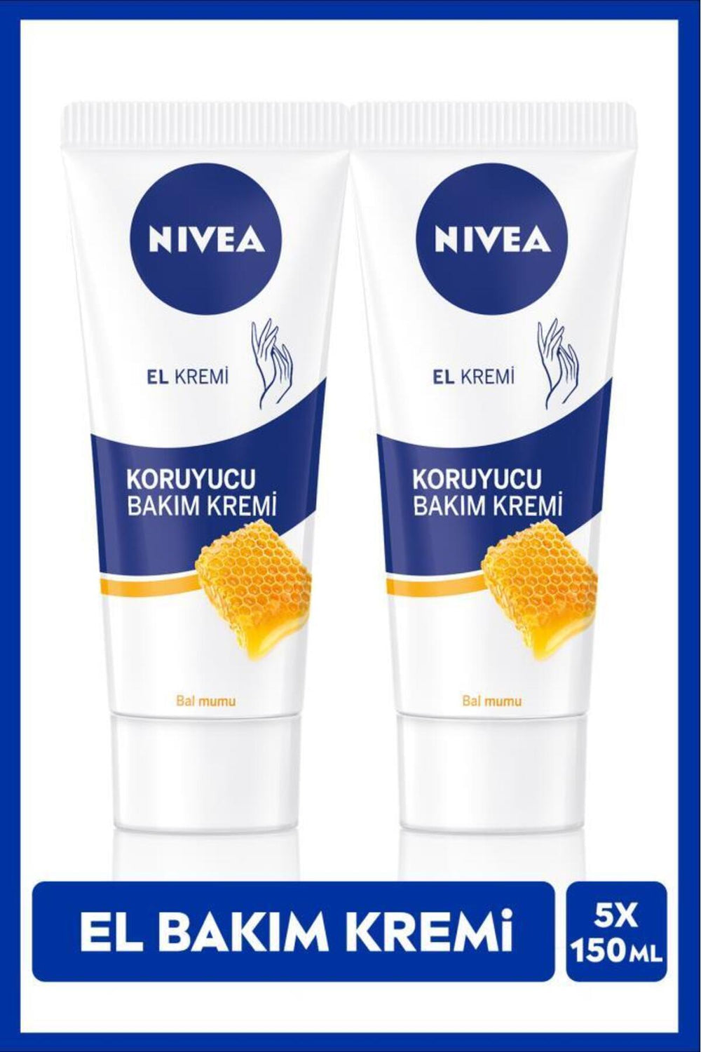Nivea Protective Hand Care Cream Beeswax 75ml, Moisturizing, Doesn't Leave an Oily Feeling, Rose Scent, X2 Pieces