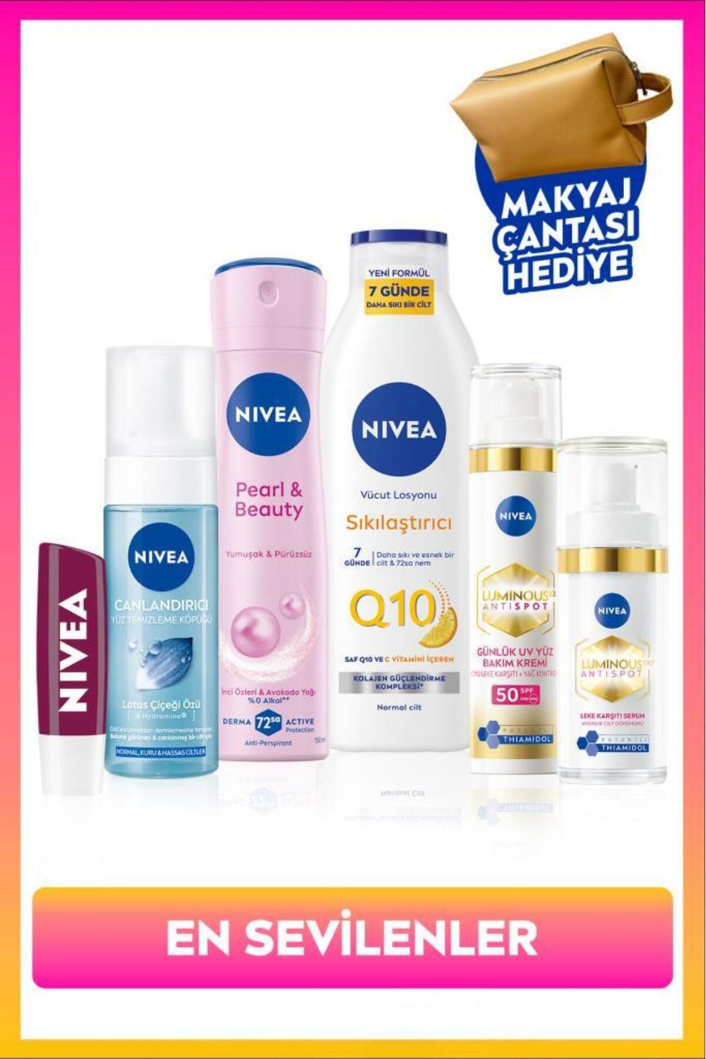 Nivea Dowry Set, Anti-Blemish Cream and Serum, Lotion, Lip Balm, Face Washing Foam, Deodorant, Gift Bag
