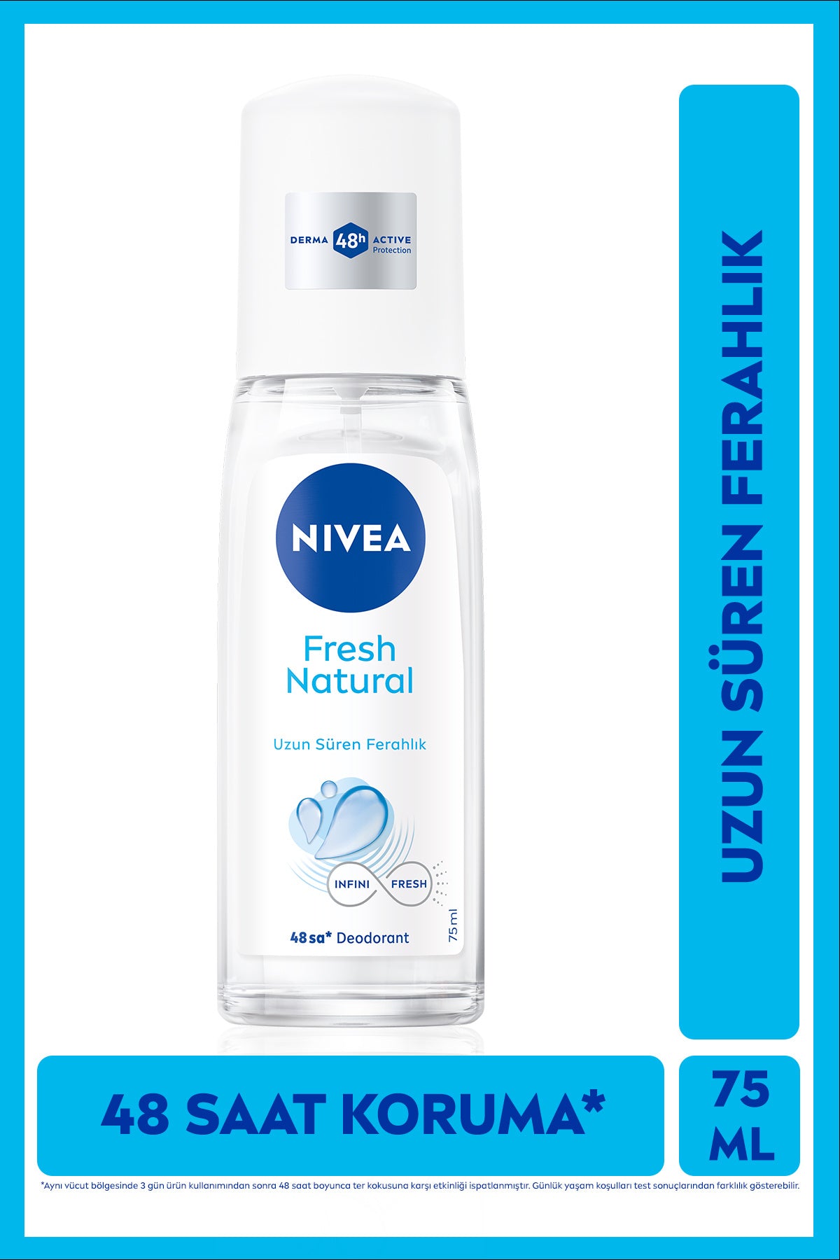 Nivea Women's Pump Spray Deodorant Fresh Natural 75ml, 48 Hours Sweat Protection, Powder-Free, Aluminum-Free