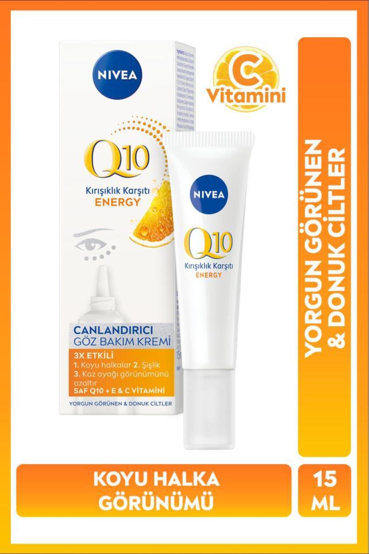 Nivea Q10 Energy Revitalizing Eye Care Cream 15ml, Anti Dark Circles, Crow's Feet, Vitamin C