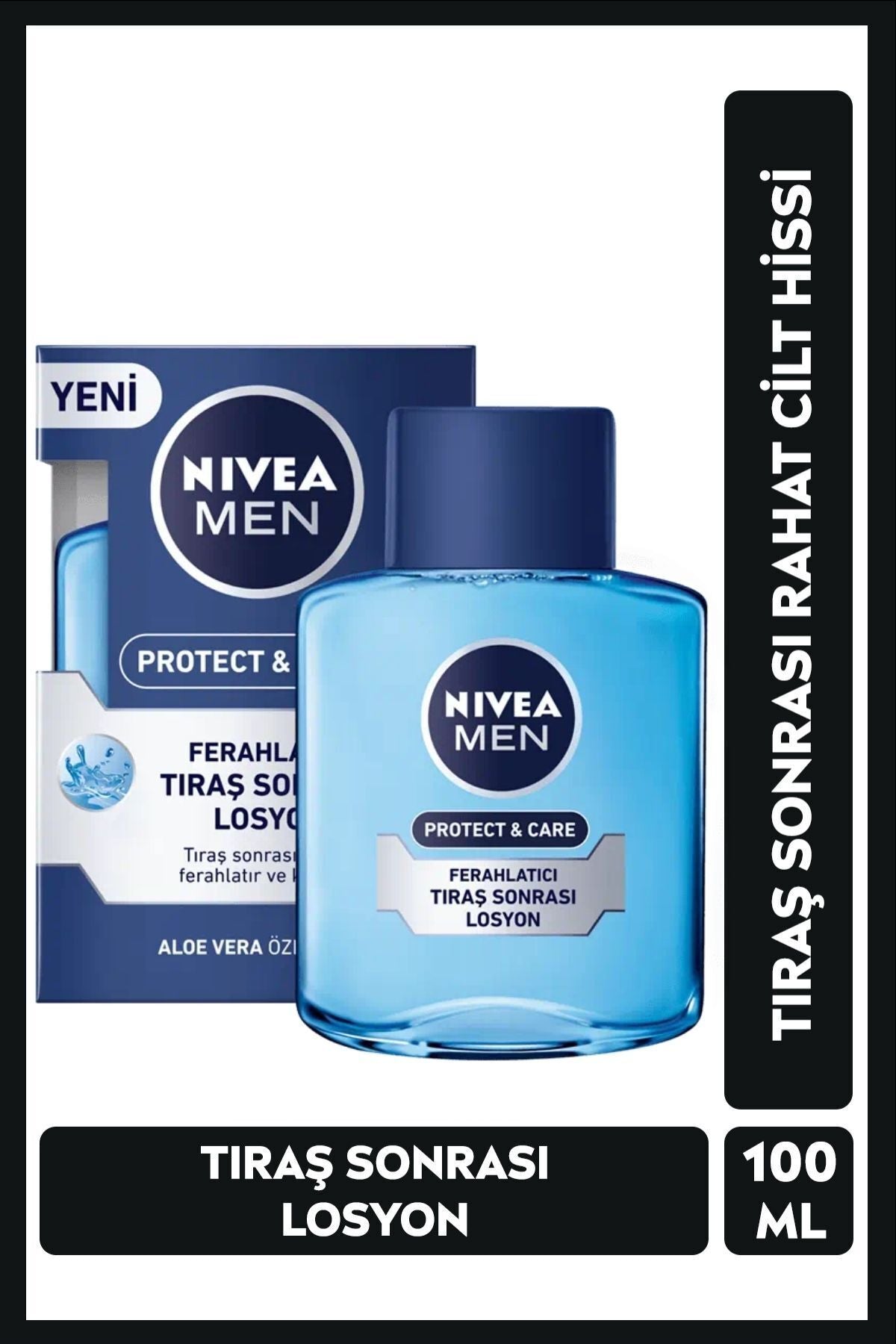 Nivea MEN Men's After Shave Lotion Protect&Care 100ml, Refreshing, Aloe Vera, Soothing, Moisturizing