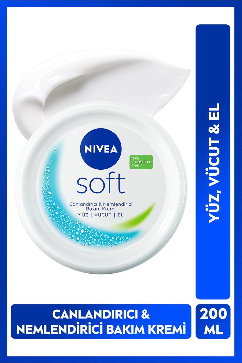Nivea Soft Moisturizing Body Care Cream 200ml, Jojoba Oil, Vitamin E, Face Body Hand, Soft Skin Feeling