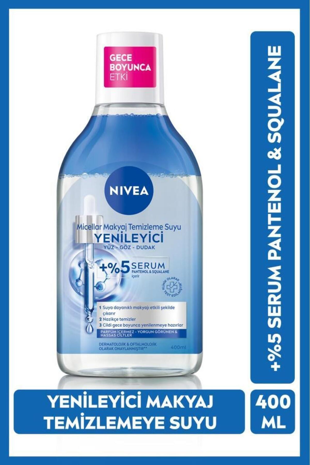 Nivea Micellar Make-up Cleansing Water with Renewing Serum 400ml, Panthenol, Squalane, No Scrubbing Required