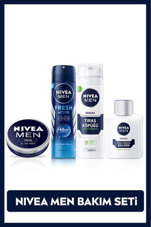 Nivea MEN Men's Spray Deodorant, Moisturizing Cream, Shaving Foam, After Shave Balm, Advantageous Set