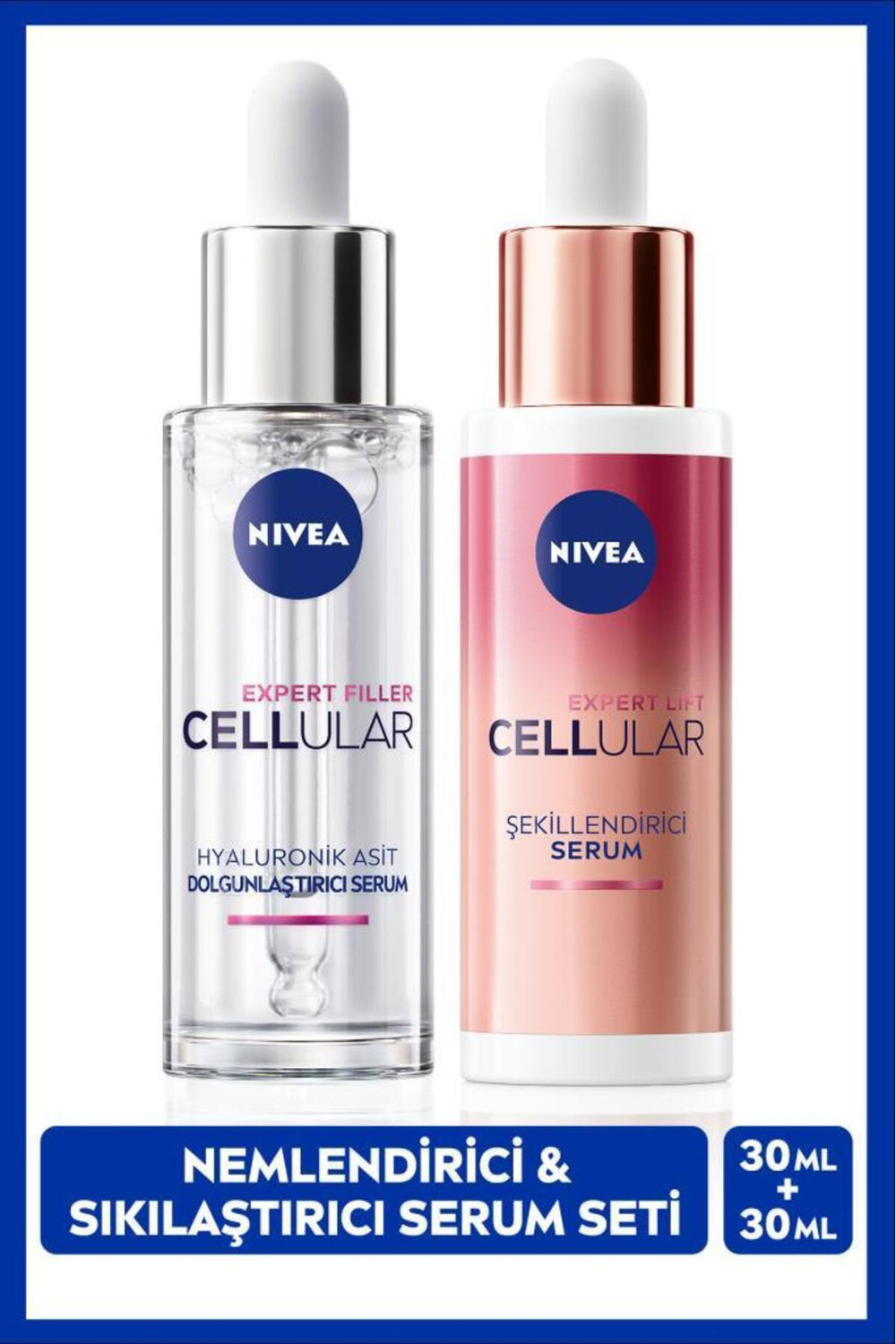 Nivea Cellular Expert Lift Sculpting Natural Retinol Alternative Serum 30ml and Moisturizing Serum 30ml