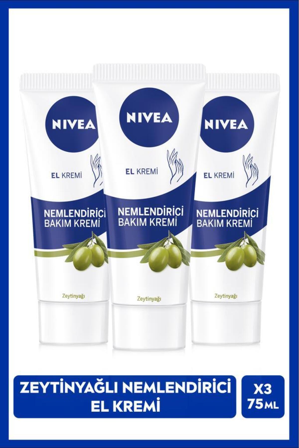 Nivea Olive Oil Moisturizing Hand Care Cream 75ml, Doesn't Leave a Sticky Feeling, Soft Skin Feeling, X3 Pieces