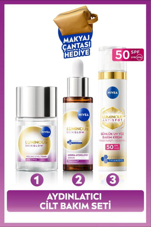 Nivea SPF50 Luminous630 Anti-Blemish Face Cream 40ml, Brightening Serum 30ml and Tonic 100ml, Gift Bag