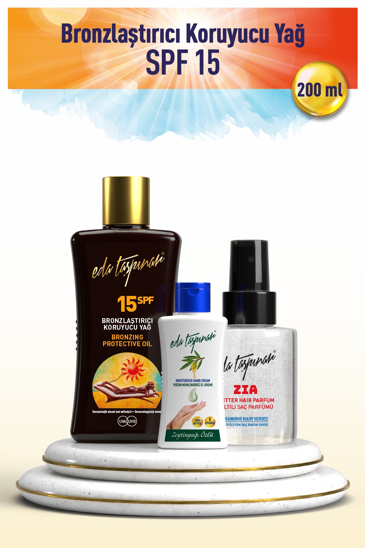 Bronzing Protective Oil SPF15 200ml - Hand Cream & Candy Jar Hair Perfume