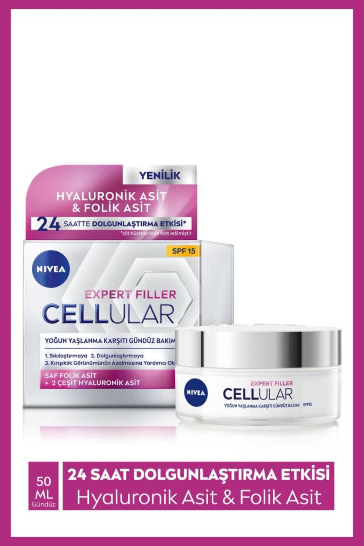 Nivea Cellular Expert Filler Intensive Anti-Aging Day Care Face Cream 50ml, Spf15, Hyaluronic Acid