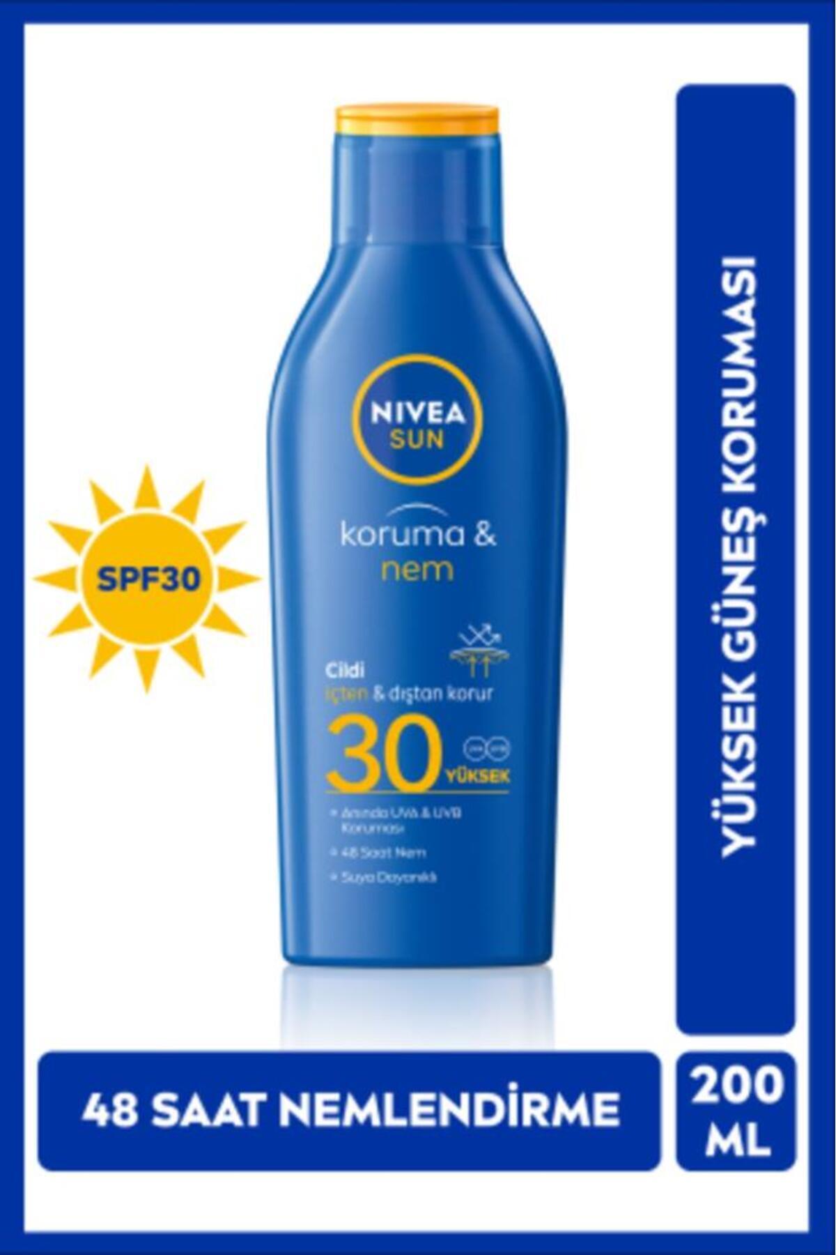 Nivea SUN SPF30 Protection And Moisturizing Sunscreen Body Lotion 200ml, Water Resistant, UVA UVB