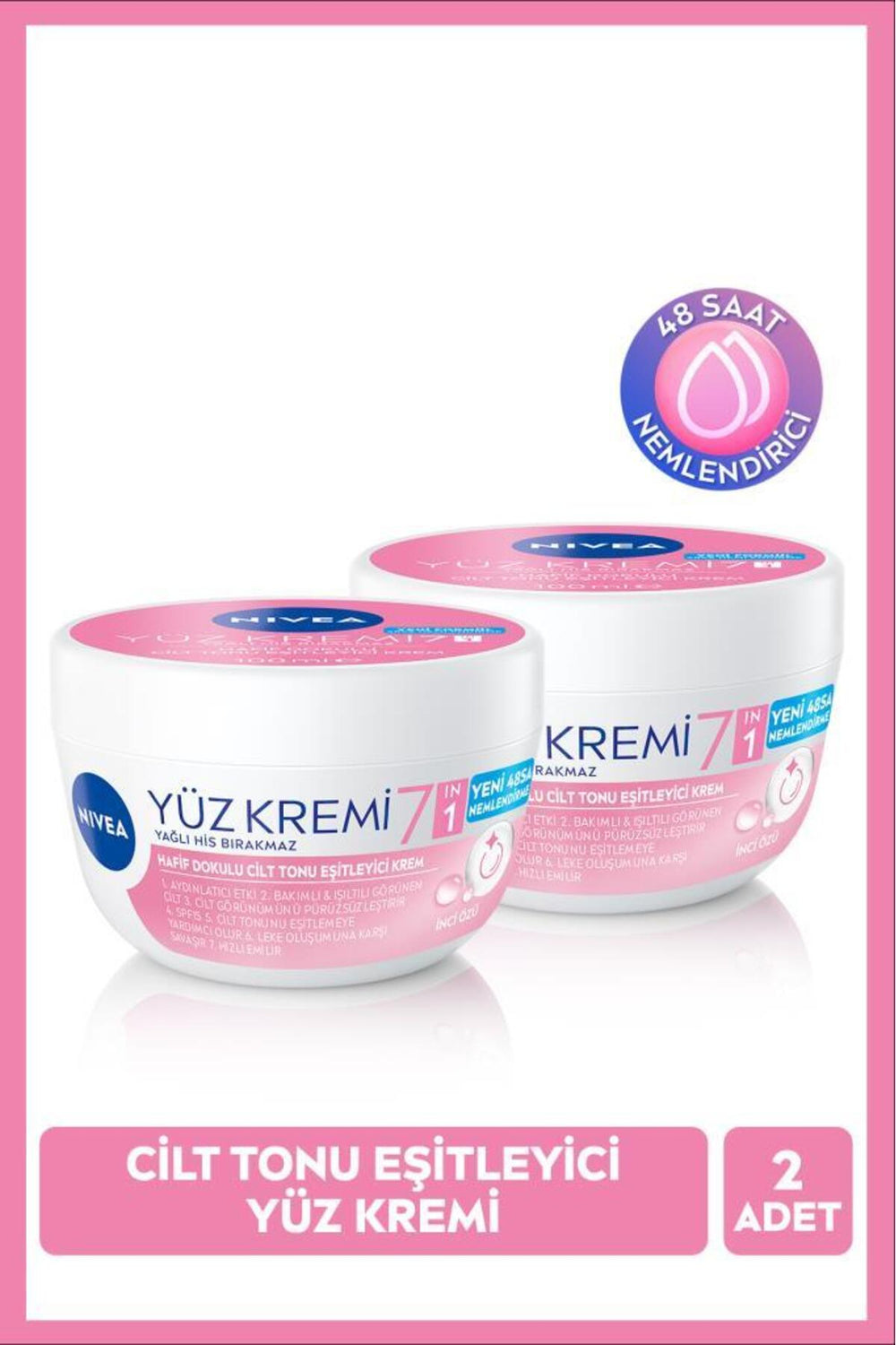 Nivea Skin Tone Equalizing Face Cream 100ml, SPF15 Sunscreen, Moisturizer, Anti-Blemish, X2 Pieces