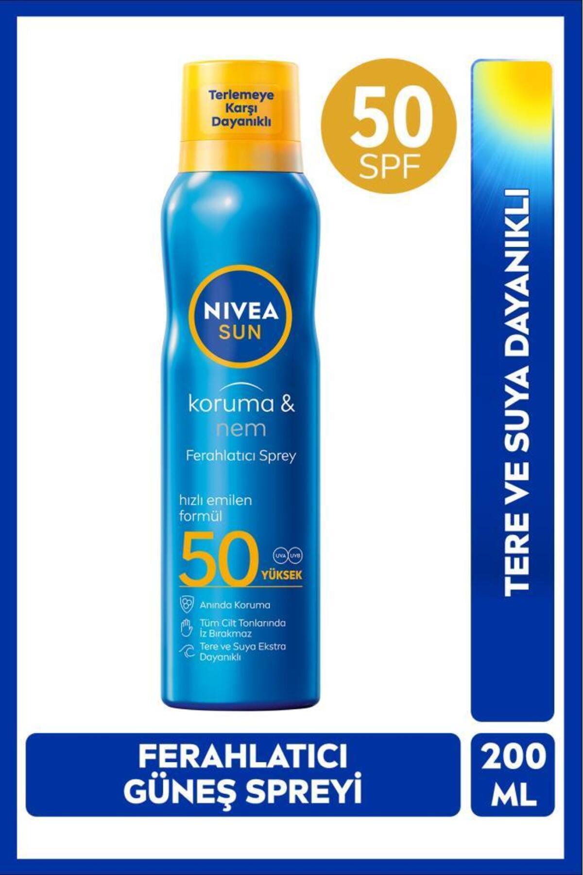 Nivea SUN SPF50 Sunscreen and Refreshing Body Spray 200ml, Sweat and Water Resistant, Fast Absorbed
