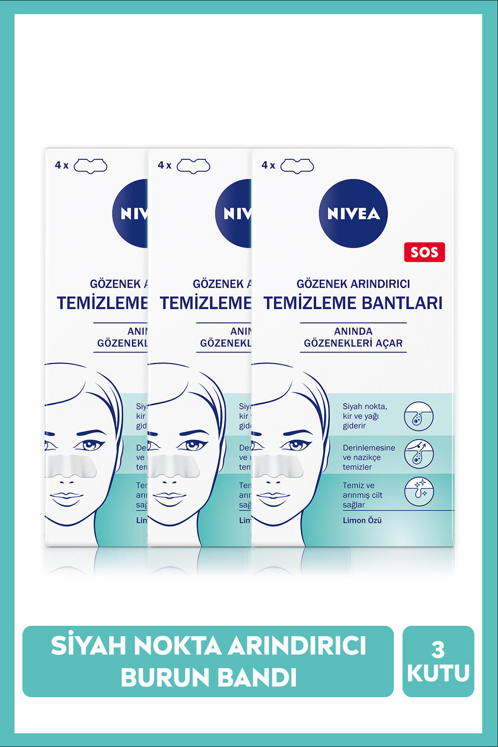 Nivea Pore Purifying Cleansing Strips, Purifies Blackheads, Deep Cleansing, X3 Pieces
