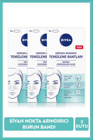Nivea Pore Purifying Cleansing Strips, Purifies Blackheads, Deep Cleansing, X3 Pieces