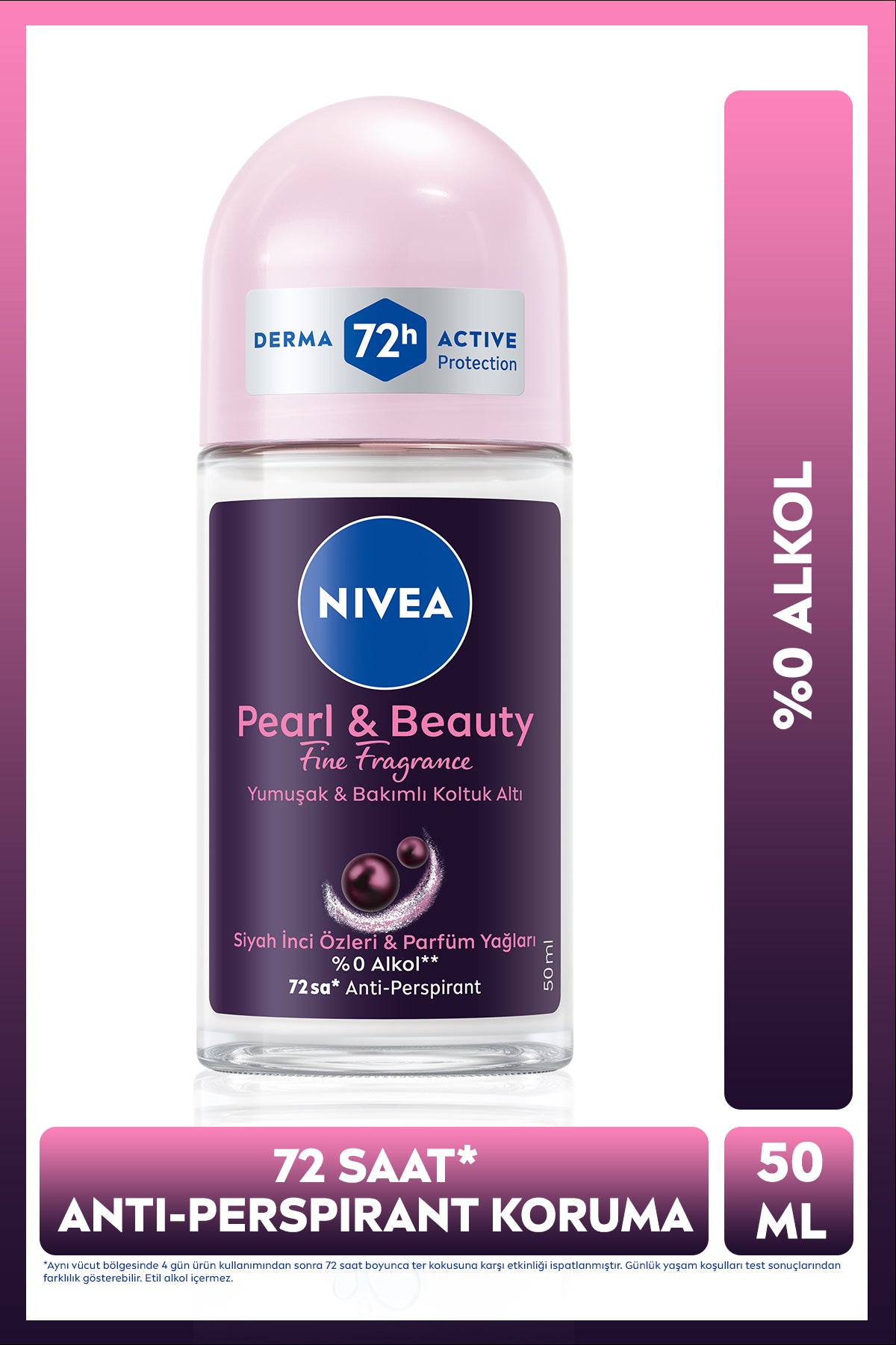 Nivea Women's Roll-on Deodorant Pearl&beauty Fine Fragrance 50ml, 72 Hours Anti-perspirant Sweat Protection