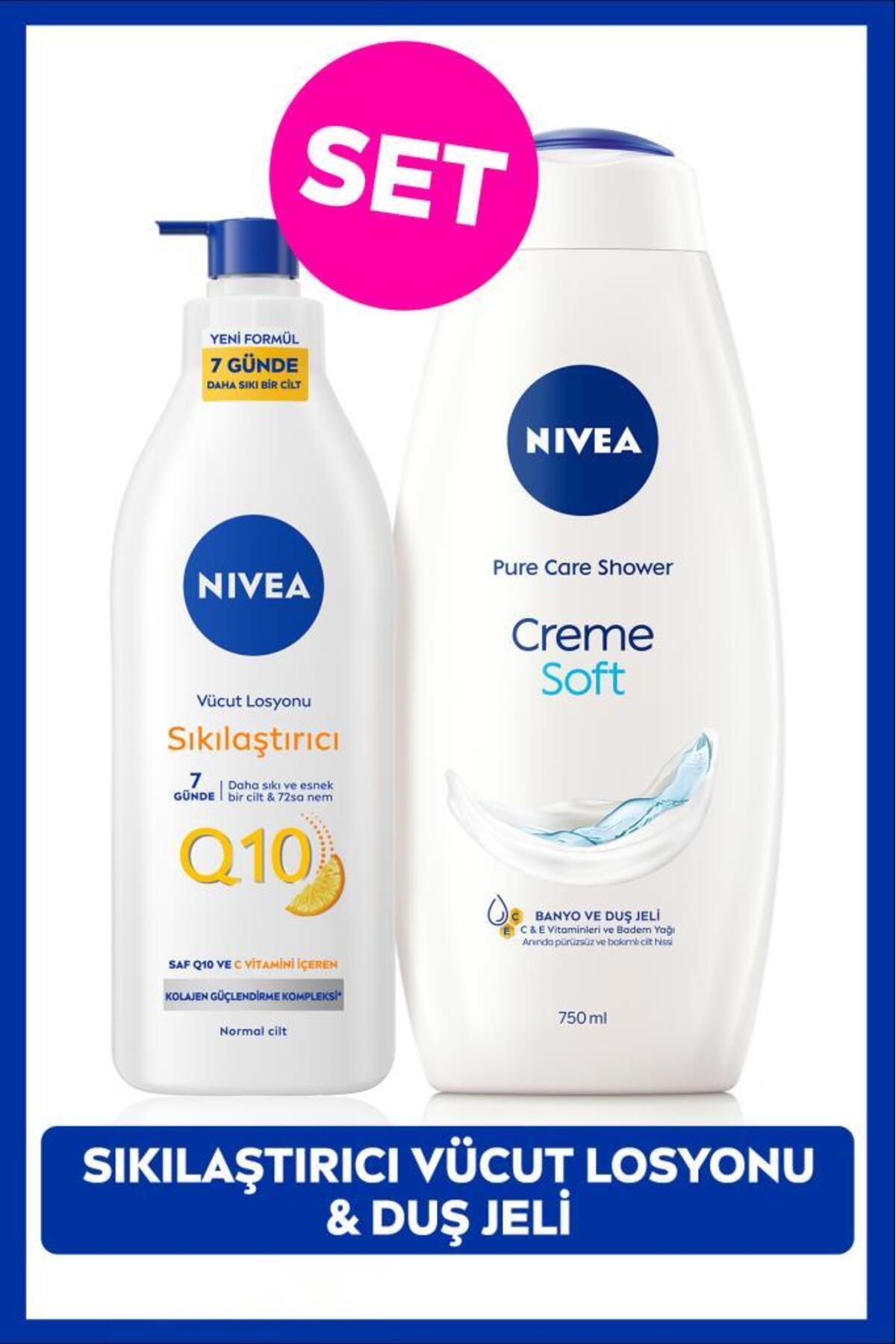 Nivea Creme Soft Creamy Touch Shower Gel 750ml and Q10 Firming Moisturizing Body Care Lotion 400ml
