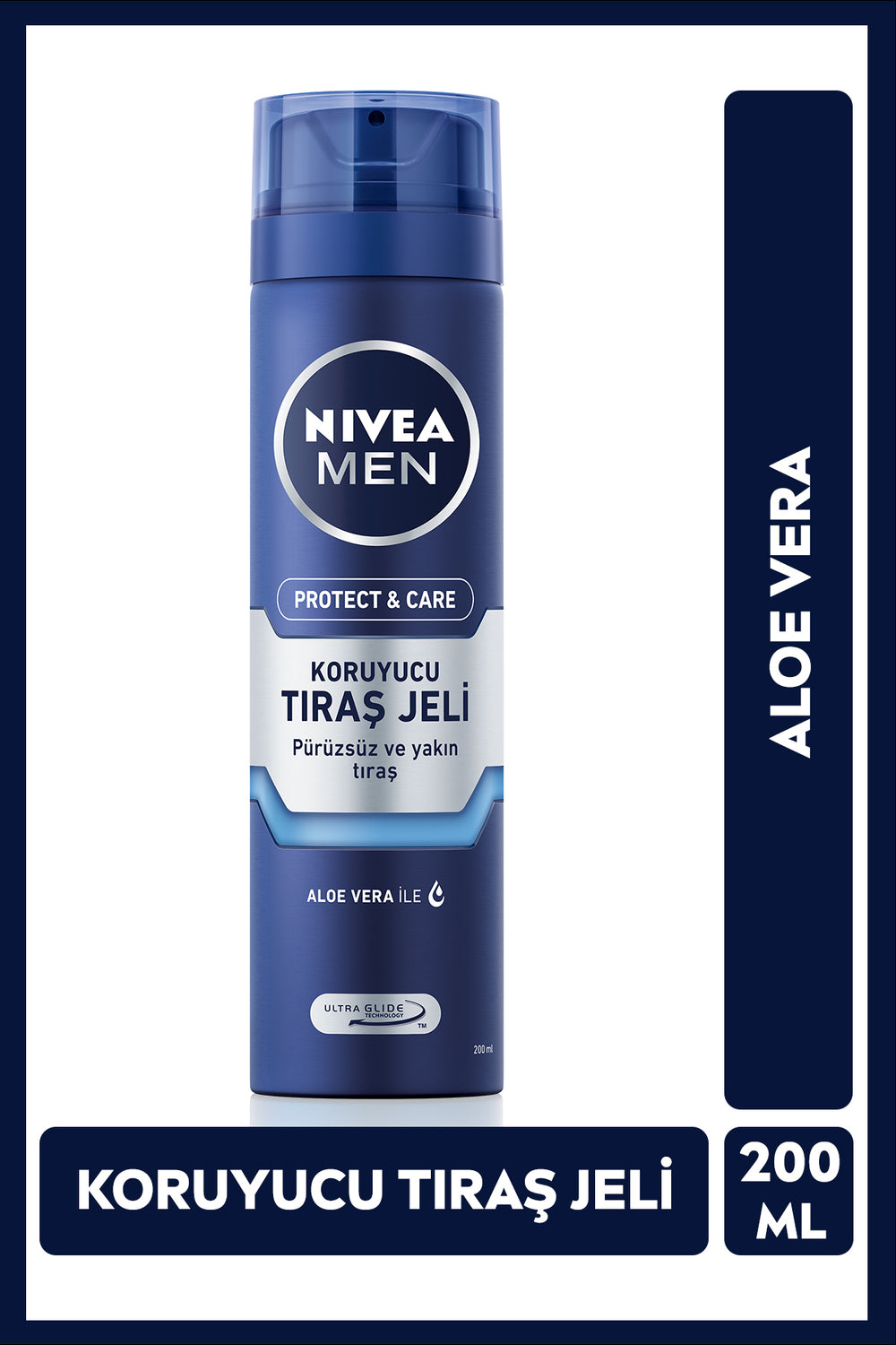 Nivea MEN Men's Protective Shaving Gel Protect & Care 200ml, Aloe Vera, Beard Softener, Refreshing