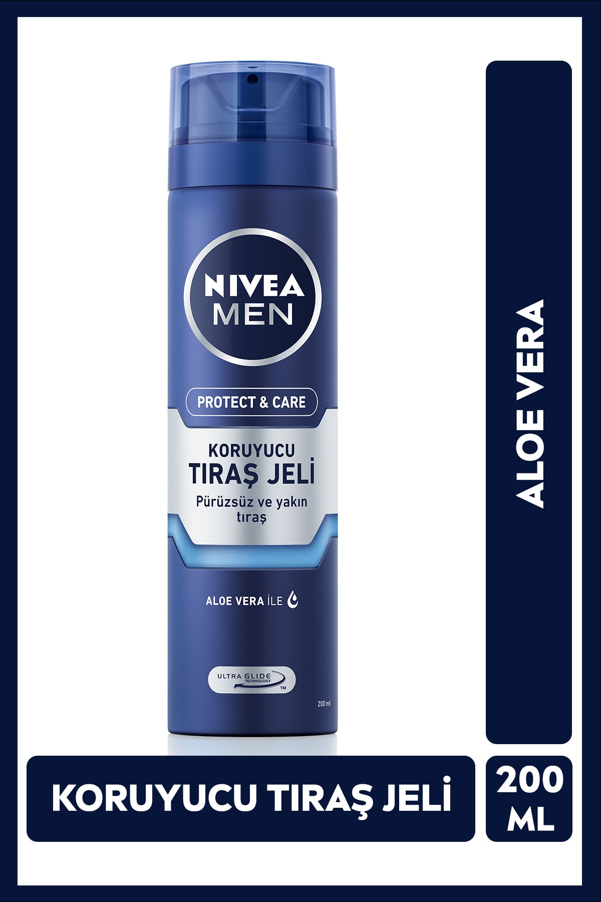 Nivea MEN Men's Protective Shaving Gel Protect & Care 200ml, Aloe Vera, Beard Softener, Refreshing