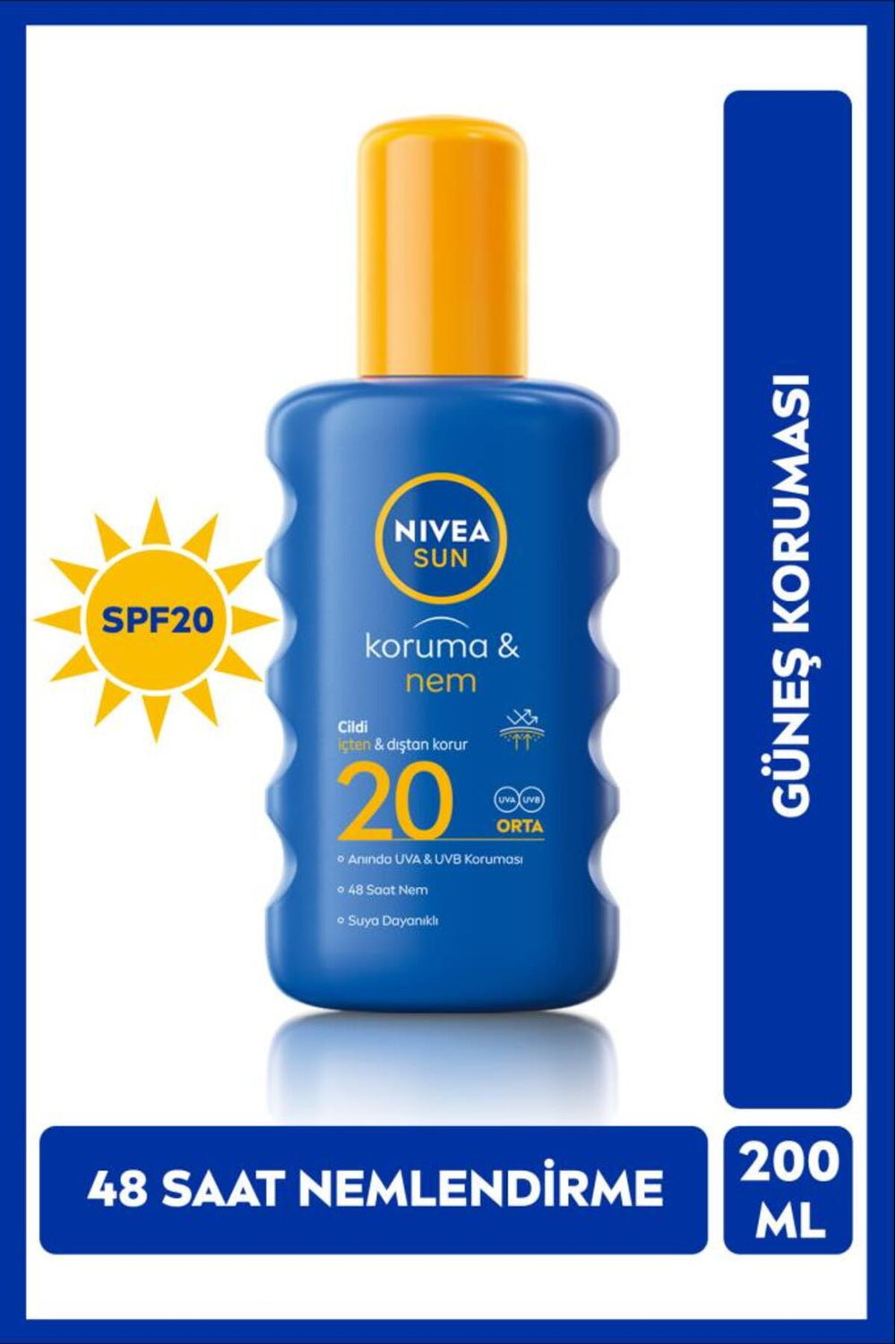 Nivea SUN SPF20 Sun Protection and MoistureBody Spray, Instant Protection, 48 Hour Moisturizer