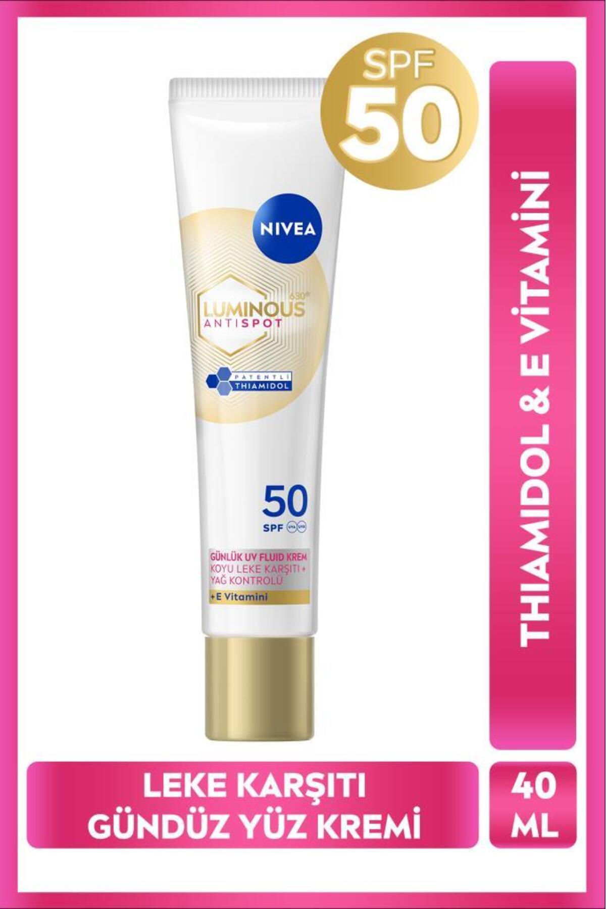 Nivea SPF50 Luminous630 Anti-Blemish Sunscreen Face Cream 40ml, Hyaluronic Acid, Thiamidol, Vitamin E