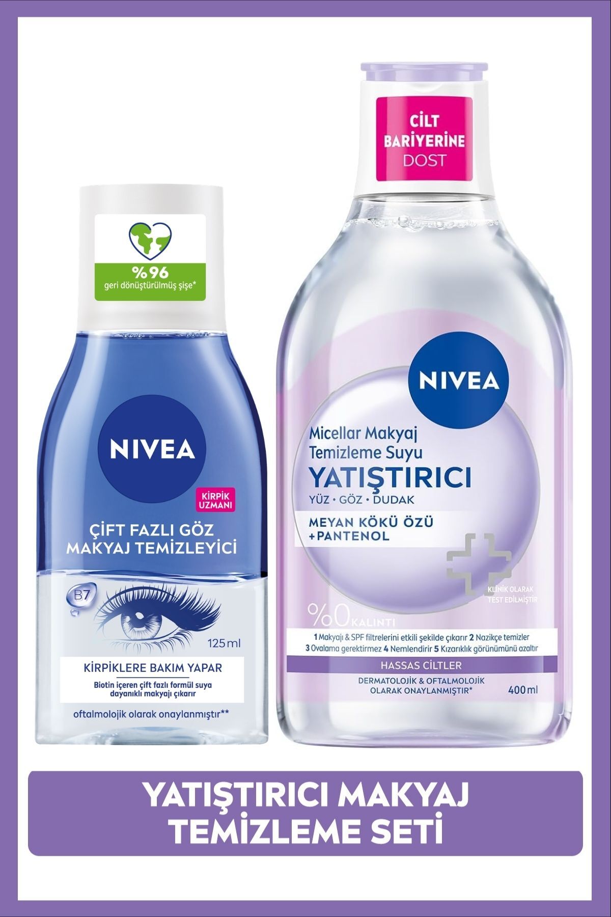 Nivea Soothing Micellar Makeup Remover and Eye Makeup Remover, Sensitive Skin, Waterproof