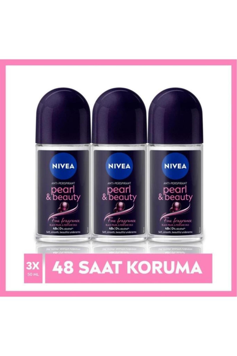 Nivea Women's Roll On Deodorant Pearl&beauty Fine Fragrance, 48 Hours Anti-perspirant Protection 50ml