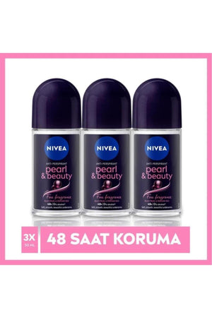 Nivea Women's Roll On Deodorant Pearl&beauty Fine Fragrance, 48 Hours Anti-perspirant Protection 50ml