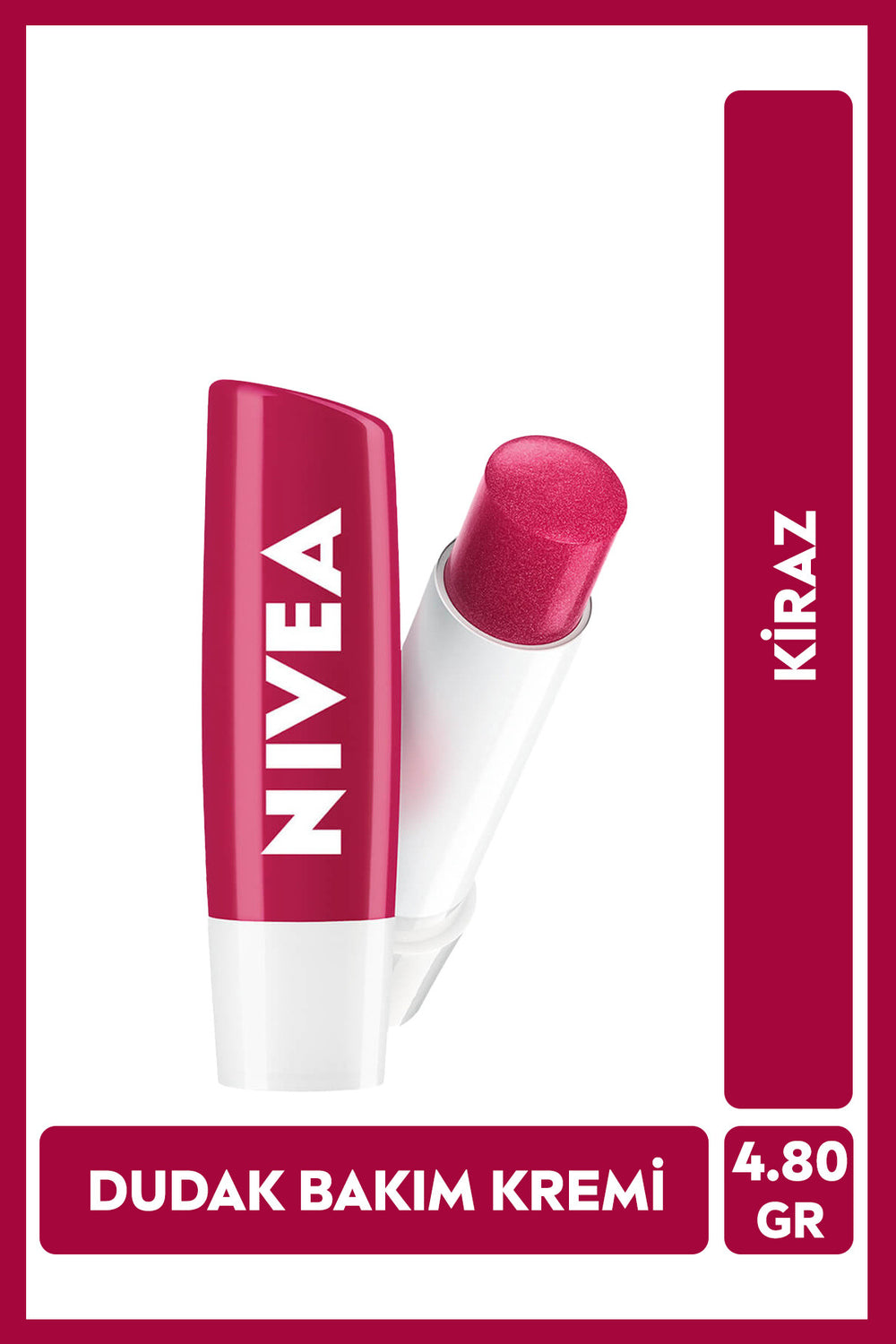 Nivea Cherry Lip Care Cream 4.8gr, Moisturizing, Light Red Shimmer, Lip Gloss