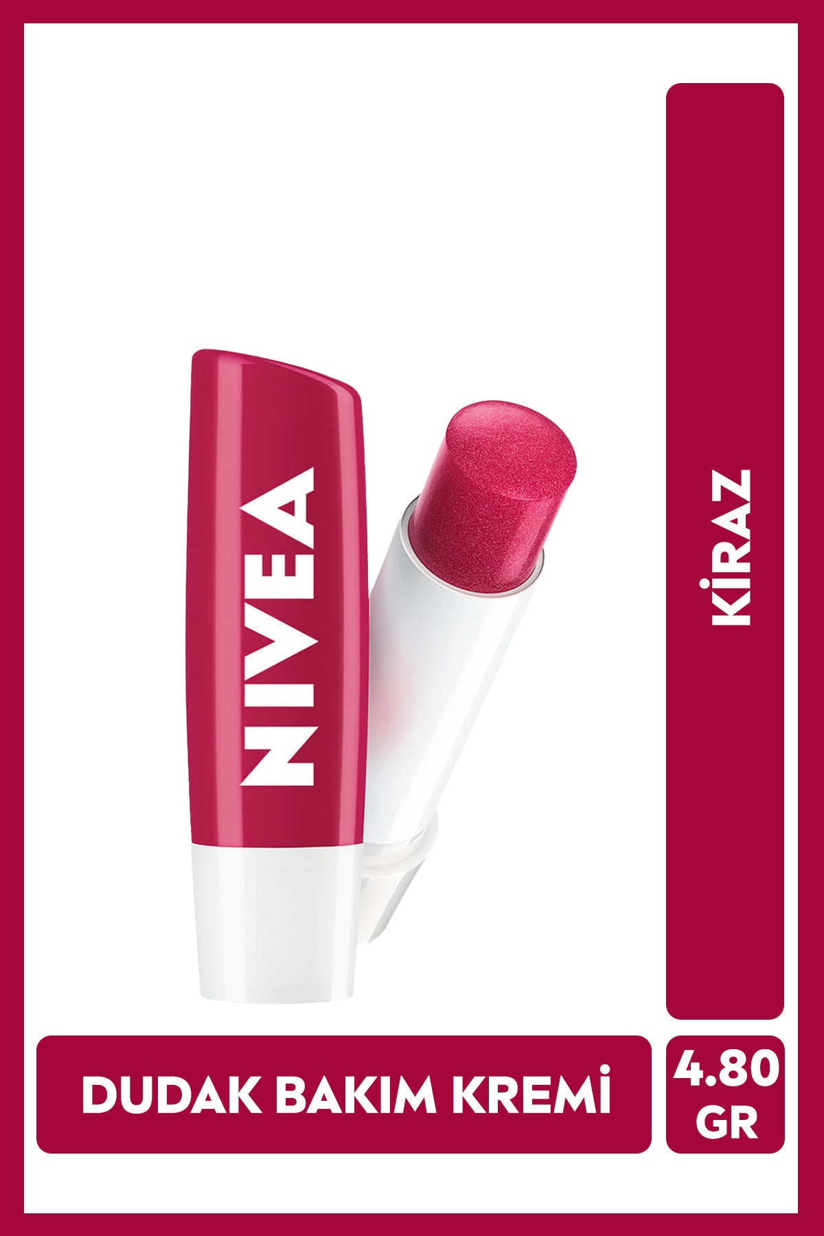 Nivea Cherry Lip Care Cream 4.8gr, Moisturizing, Light Red Shimmer, Lip Gloss