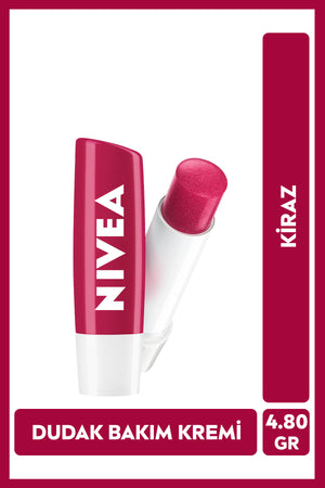 Nivea Cherry Lip Care Cream 4.8gr, Moisturizing, Light Red Shimmer, Lip Gloss