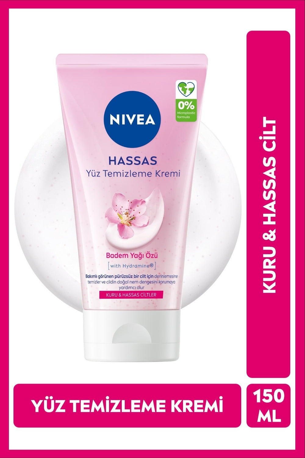 Nivea Sensitive Facial Cleansing Cream 150ml, Moisturizing, Smoothing, Almond Oil Essence, Dry Skin