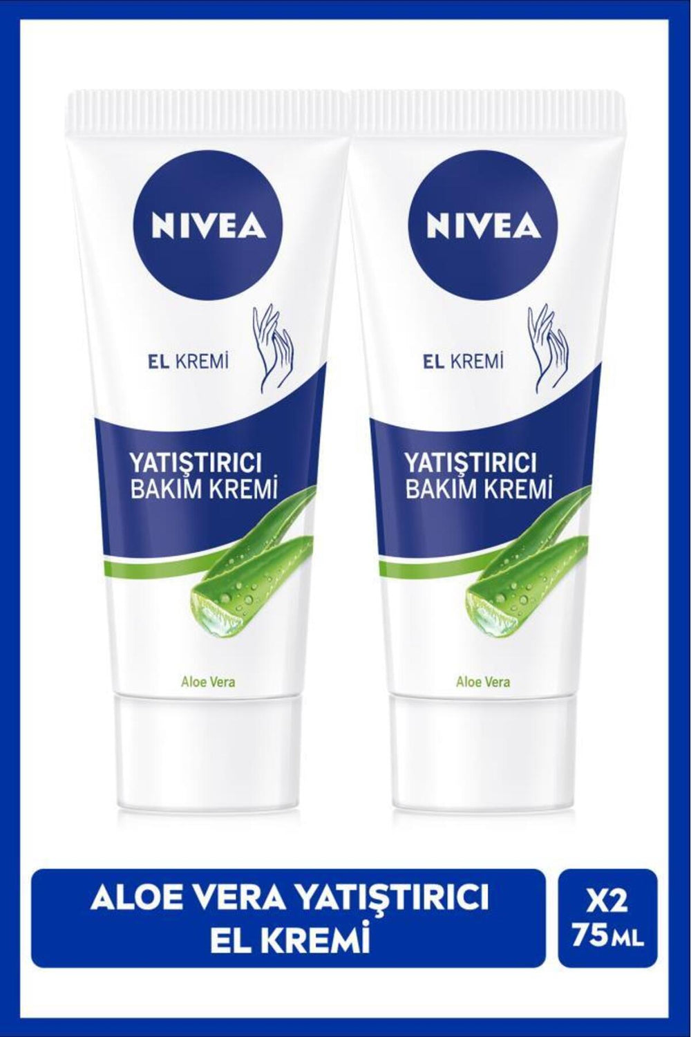 Nivea Soothing Hand Care Cream Aloe Vera 75ml, Moisturizing, Soft Skin, Fast Absorbed, X2 Pieces