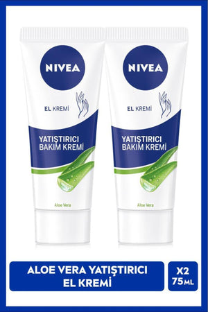 Nivea Soothing Hand Care Cream Aloe Vera 75ml, Moisturizing, Soft Skin, Fast Absorbed, X2 Pieces