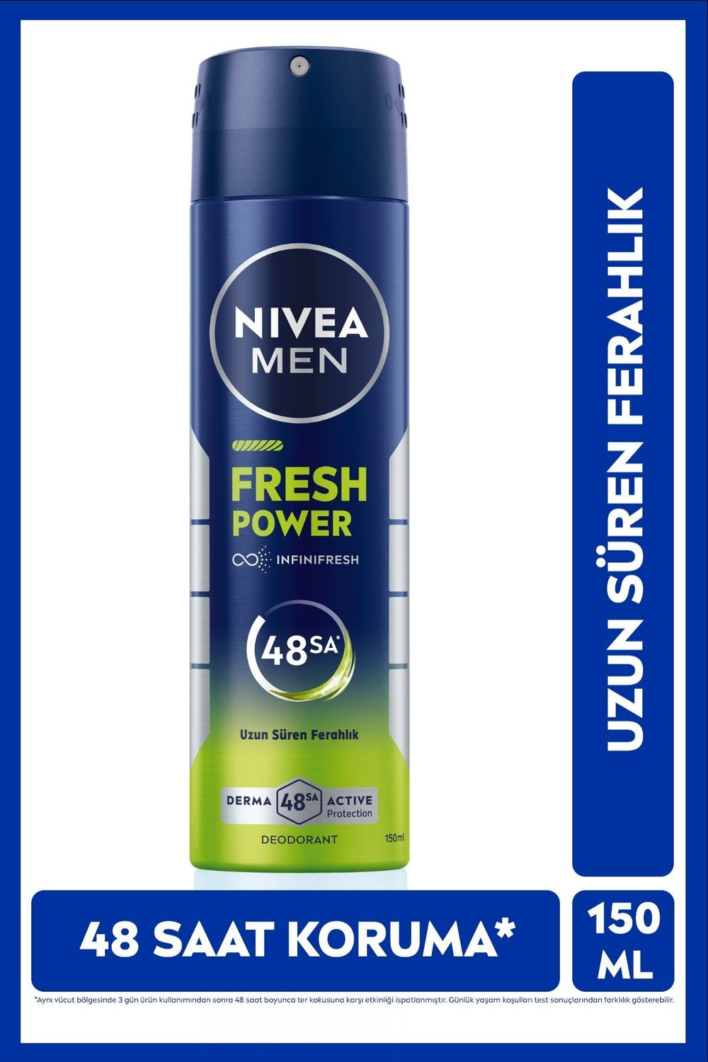 Nivea MEN Men's Spray Deodorant Fresh Power 150ml, 48 Hours Sweat Protection, Long-Lasting Freshness