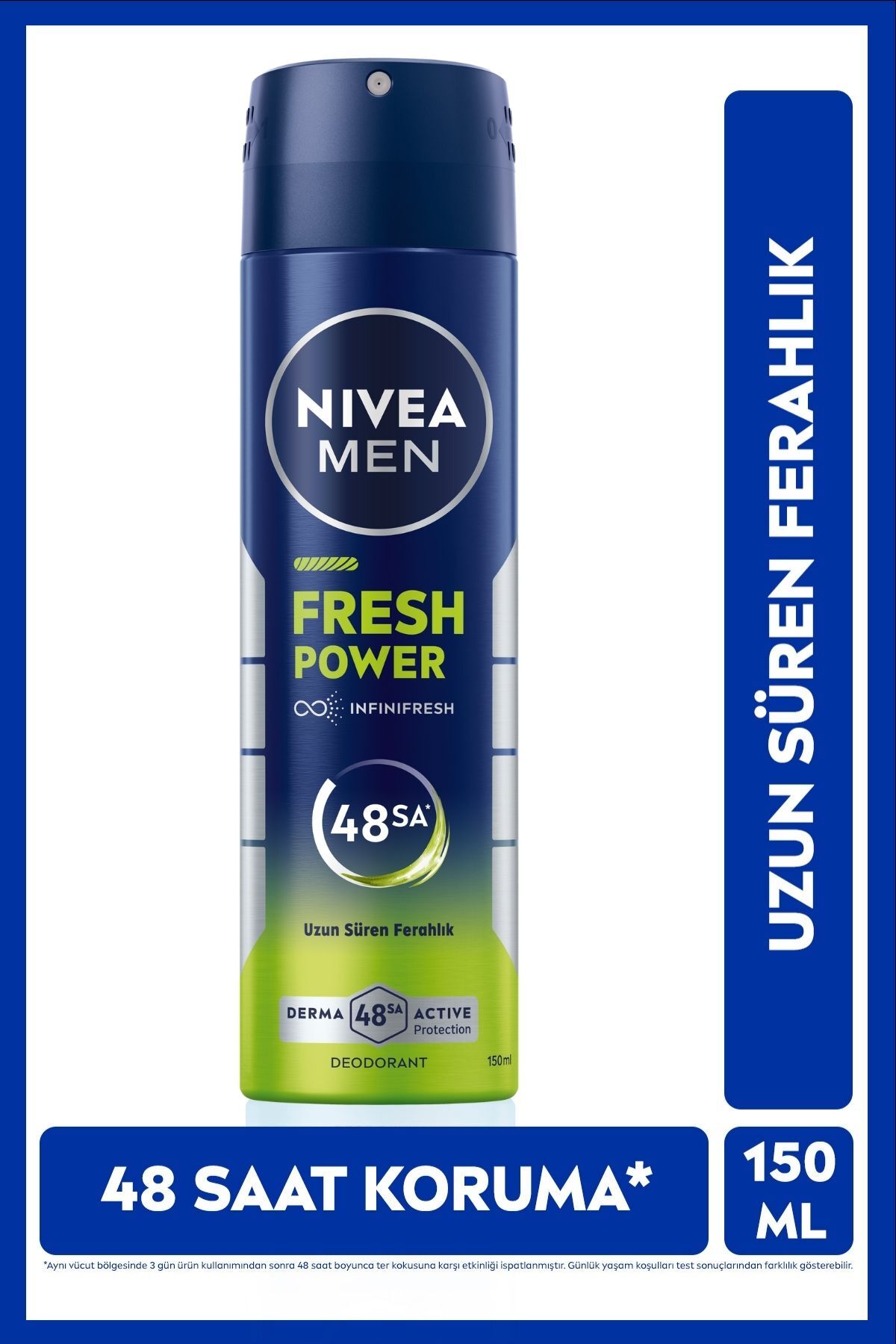 Nivea MEN Men's Spray Deodorant Fresh Power 150ml, 48 Hours Sweat Protection, Long-Lasting Freshness
