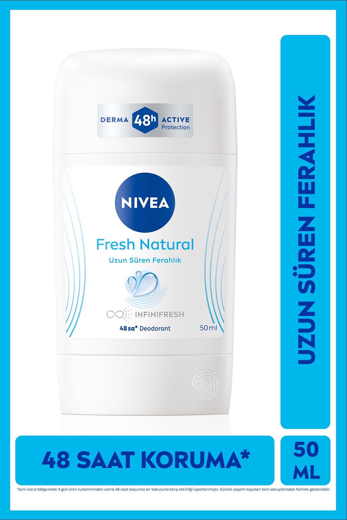 Nivea Women's Stick Deodorant Fresh Natural 50ml, 48 Hours Protection Against Sweat Odor, Long Lasting Freshness